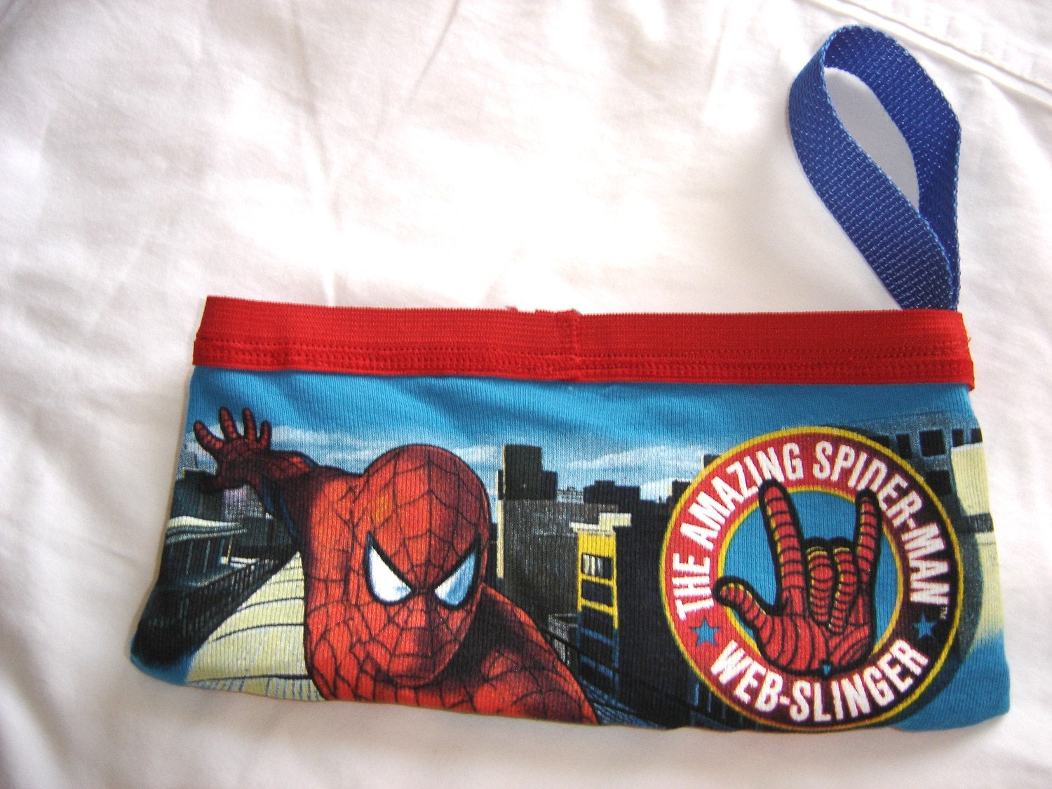 Spider Man Boy Brief Wrist Clutch (blue with red trim)