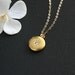 Locket necklace, gold necklace with rhinestone locket, two tiny photos, gold filled - couple, friendship, birthday, simple everyday wear