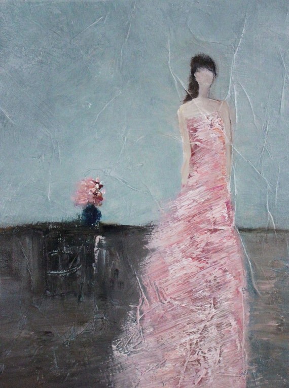 Original Figurative oil Painting Les Fleurs 12 x 16 x 1.5 texture Swalla Studio