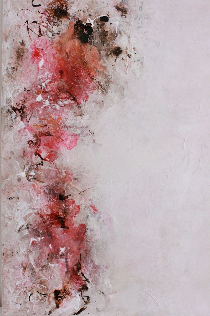 Abstract Painting Large Expressionism Rouge Large 20 x 30 Mixed Media Swalla Studio