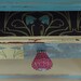 No. 27- painted side table bookshelf with vintage looking paper drawer