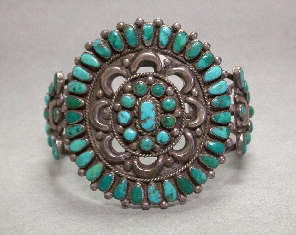 Zuni Turquoise Cluster Bracelet
