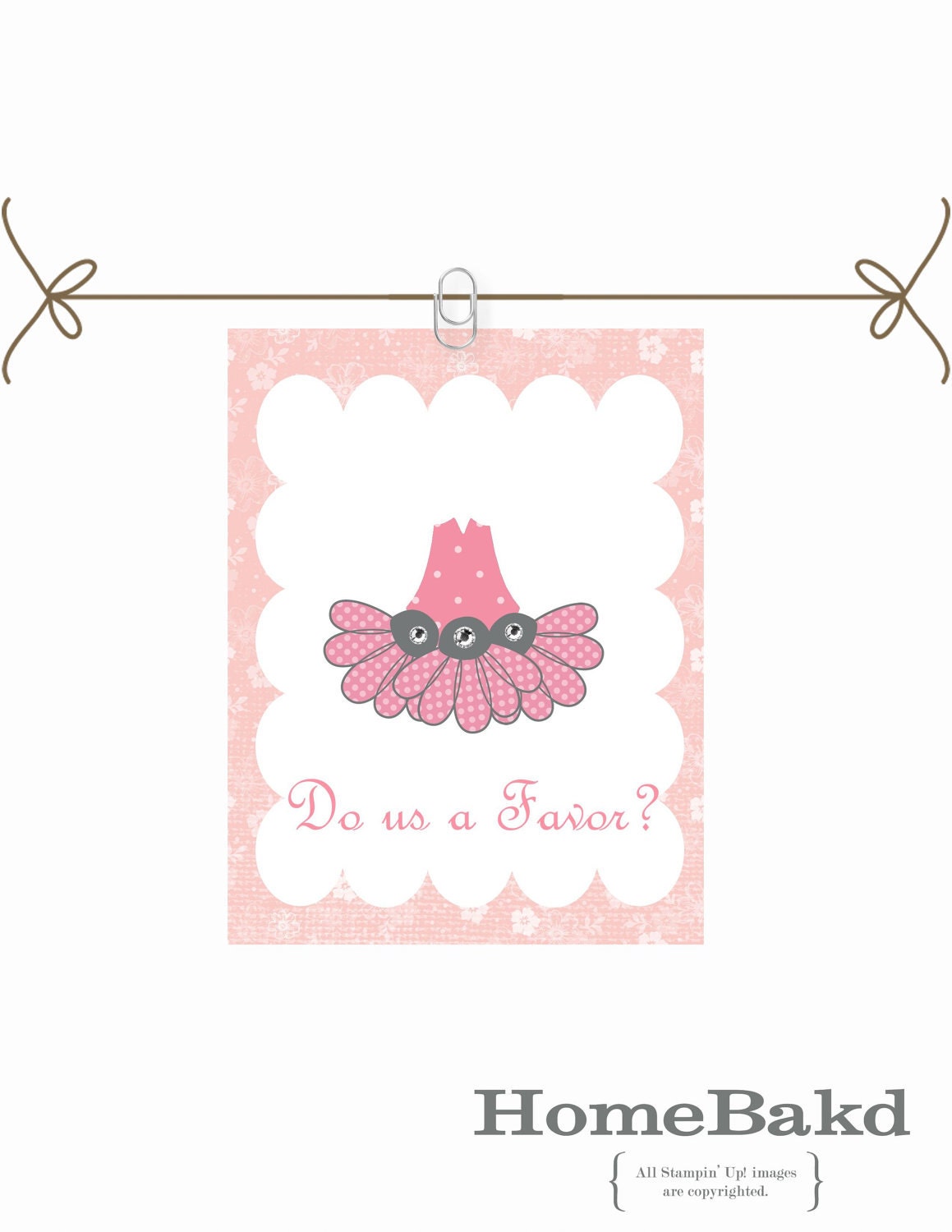 Pink and Grey Flower Girl Card