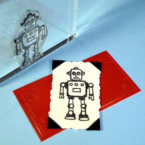 Robot I Clear Polymer Rubber Stamp