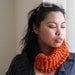 SF Orange and Black Knitted Cowl, Chunky Unisex Neck Warmer