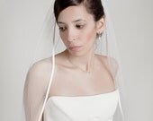 Cocoon- one layer wedding bridal veil, 36 inch length with satin finish, ivory or white