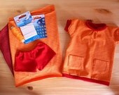 Sewing Pattern and Tutorial for Doll Striped Dress Mia
