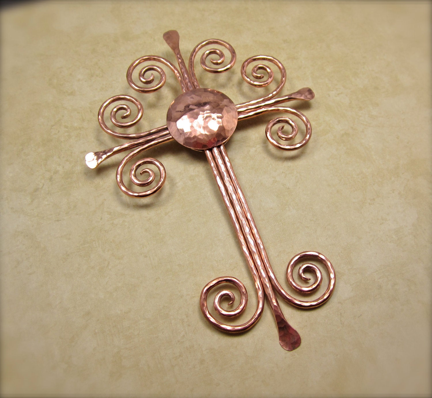 copper cross wall hanging
