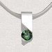 argentium silver and green tourmaline pendant -3460