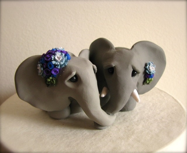 Elephant Love Wedding Cake Topper