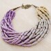 Crocus - stunning spring necklace in lilac and grey colors