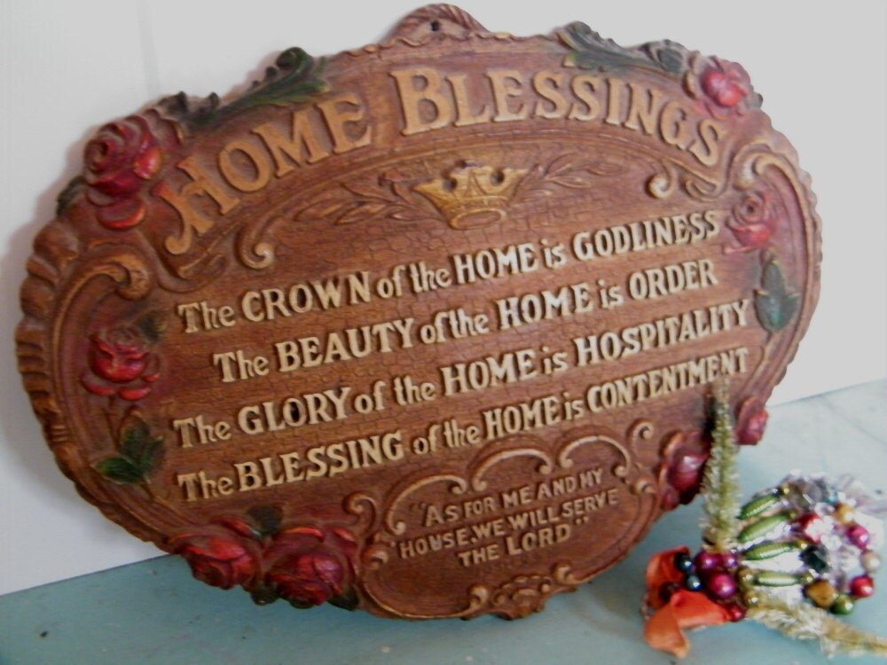 Home Blessing Wall Plaque Vintage By Glorybdesign On Etsy