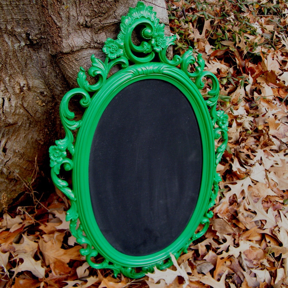 Vintage Frame Chalkboard Ornate in Gloss Green