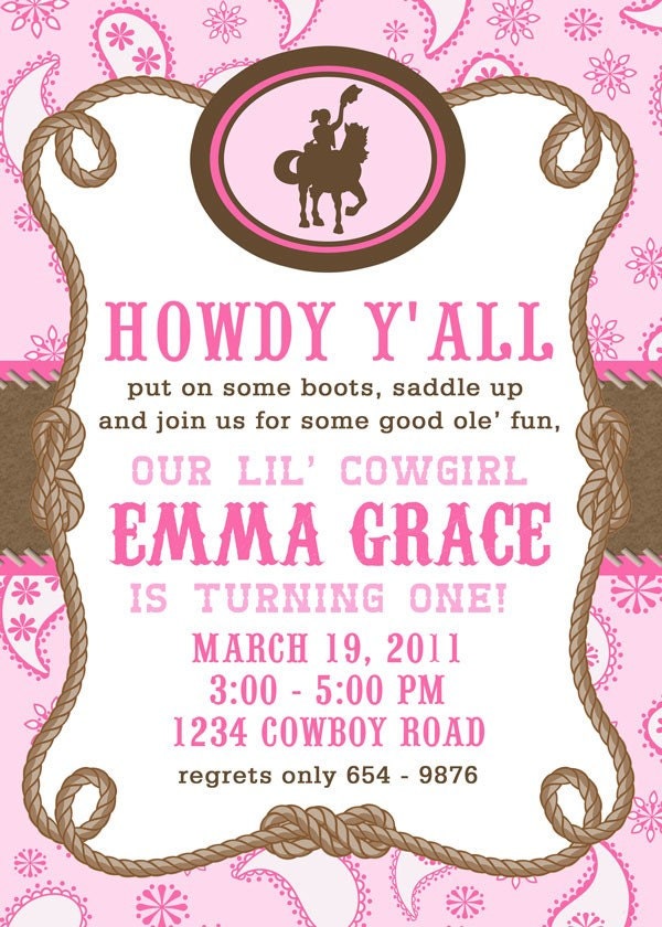 Printable Invitation Design - Giddy Up Lil' Cowgirl Collection - DIY Printables by The Paper Cupcake Il_570xn