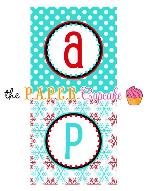 Printable Happy Birthday Banner - Winter ONEderland / Winter Wonderland Theme