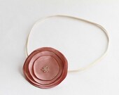 claire . muted pink (skinny elastic fabric flower headband)
