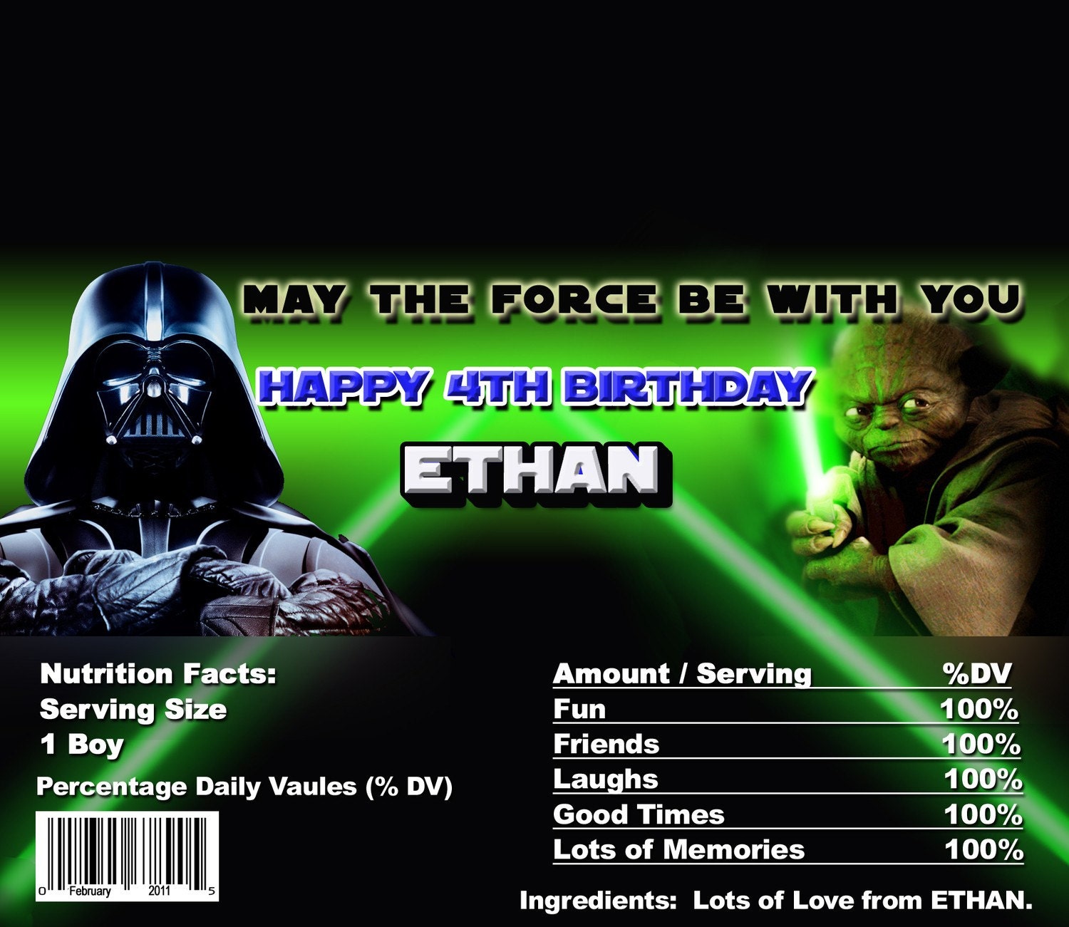 Star Wars Personalized Candy Wrapper You by PinkSkyPrintables