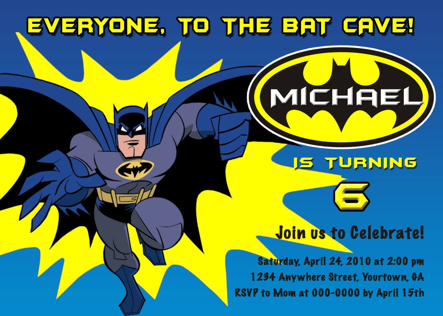 Editable Batman Invitations Templates Free