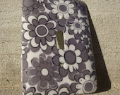 Grey and White Floral Lightswitch Plate Cover