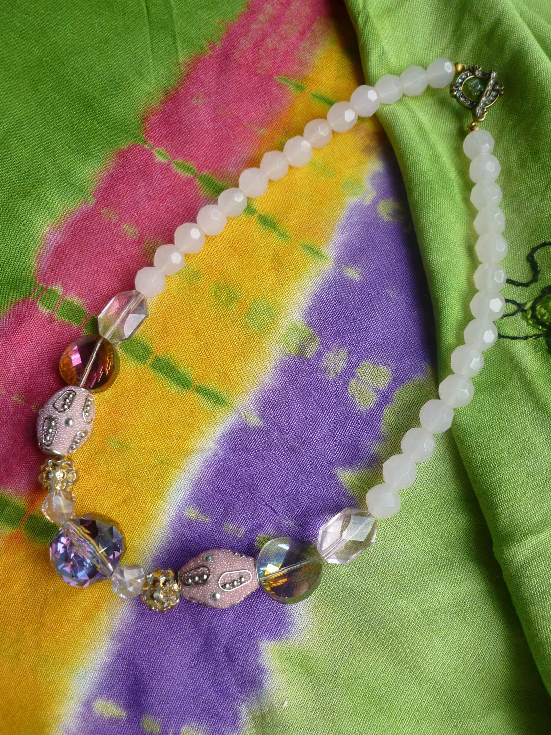 Pink Multi Crystal Necklace