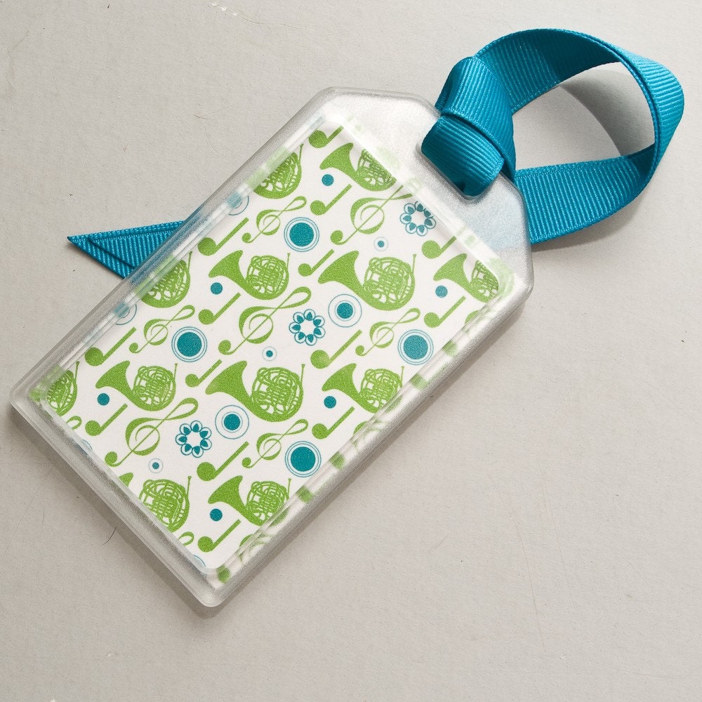 Musical Instrument Case ID Luggage Tag for French by hornandcastle