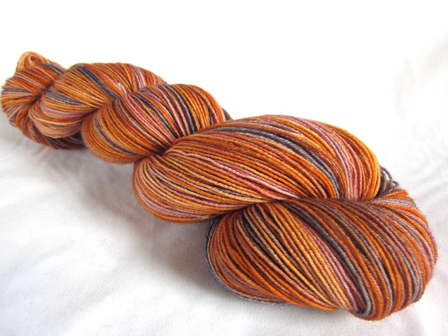 Sea Spiral. BFL/ Nylon Sock Yarn/ Light Fingering. Sunset on Skye