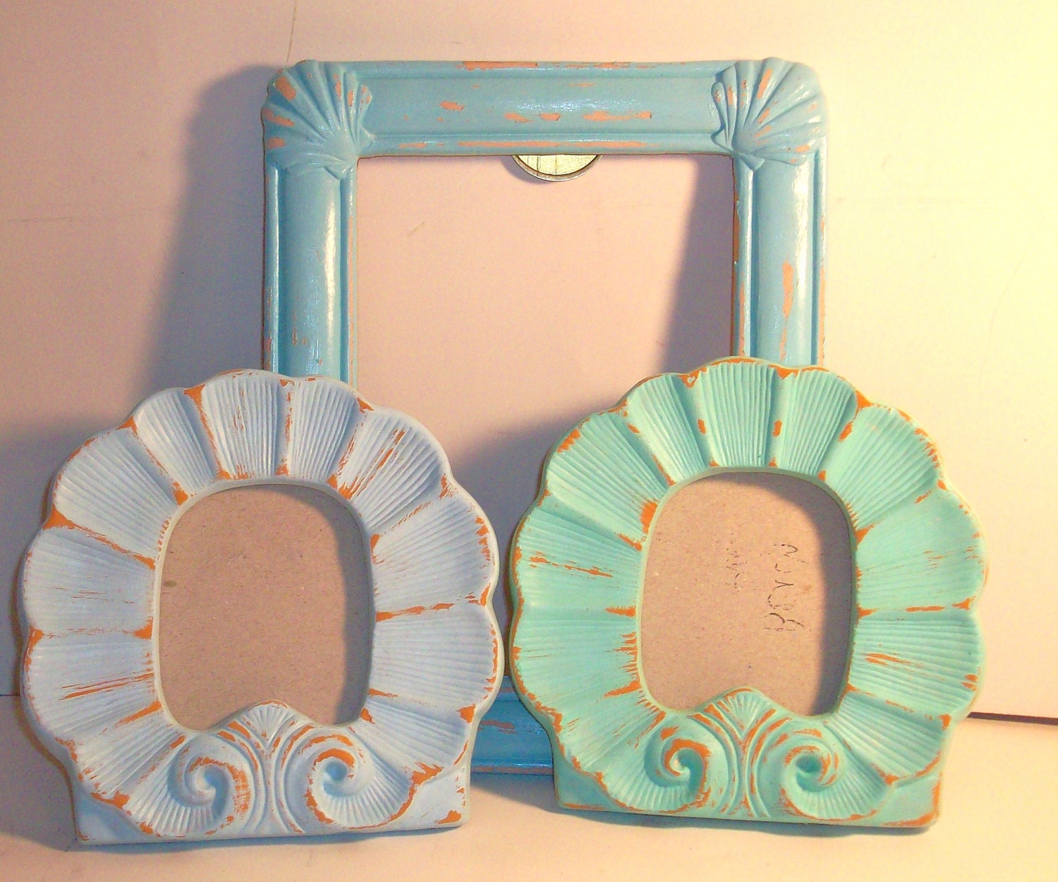 3 Shell Design Beach Themed Picture Frames