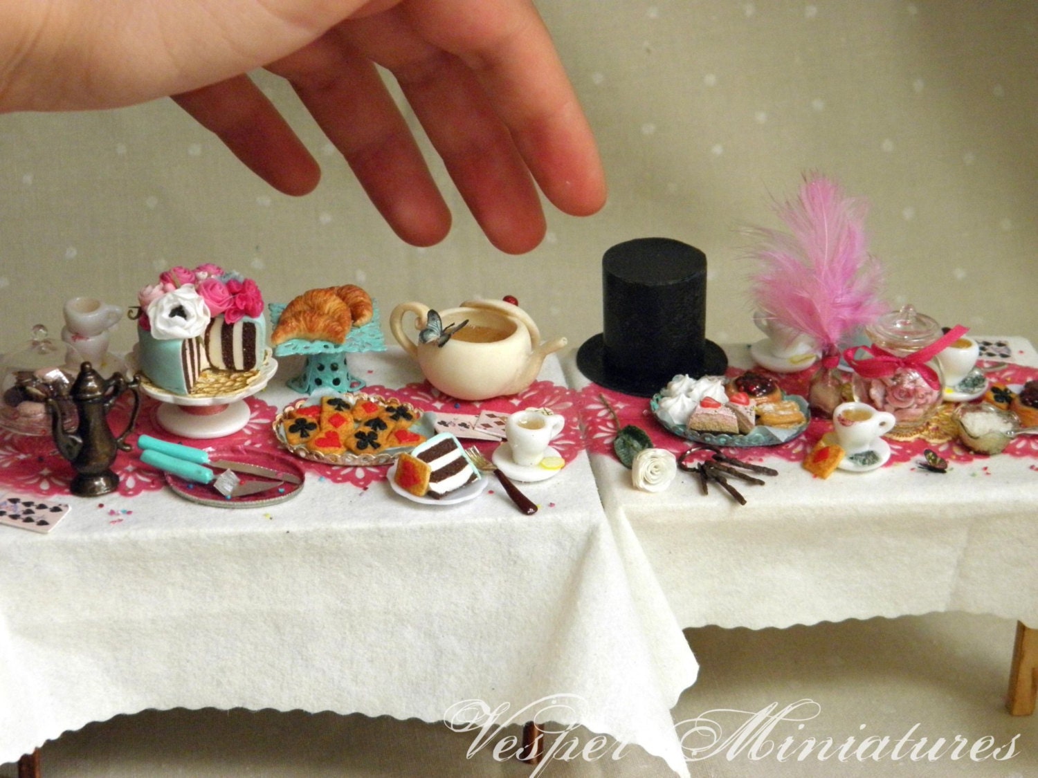 Alice in Wonderland - Tea Party in 1:12 Scale Dollhouse Miniature