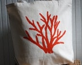 Coral Tote Bag Hand Screened