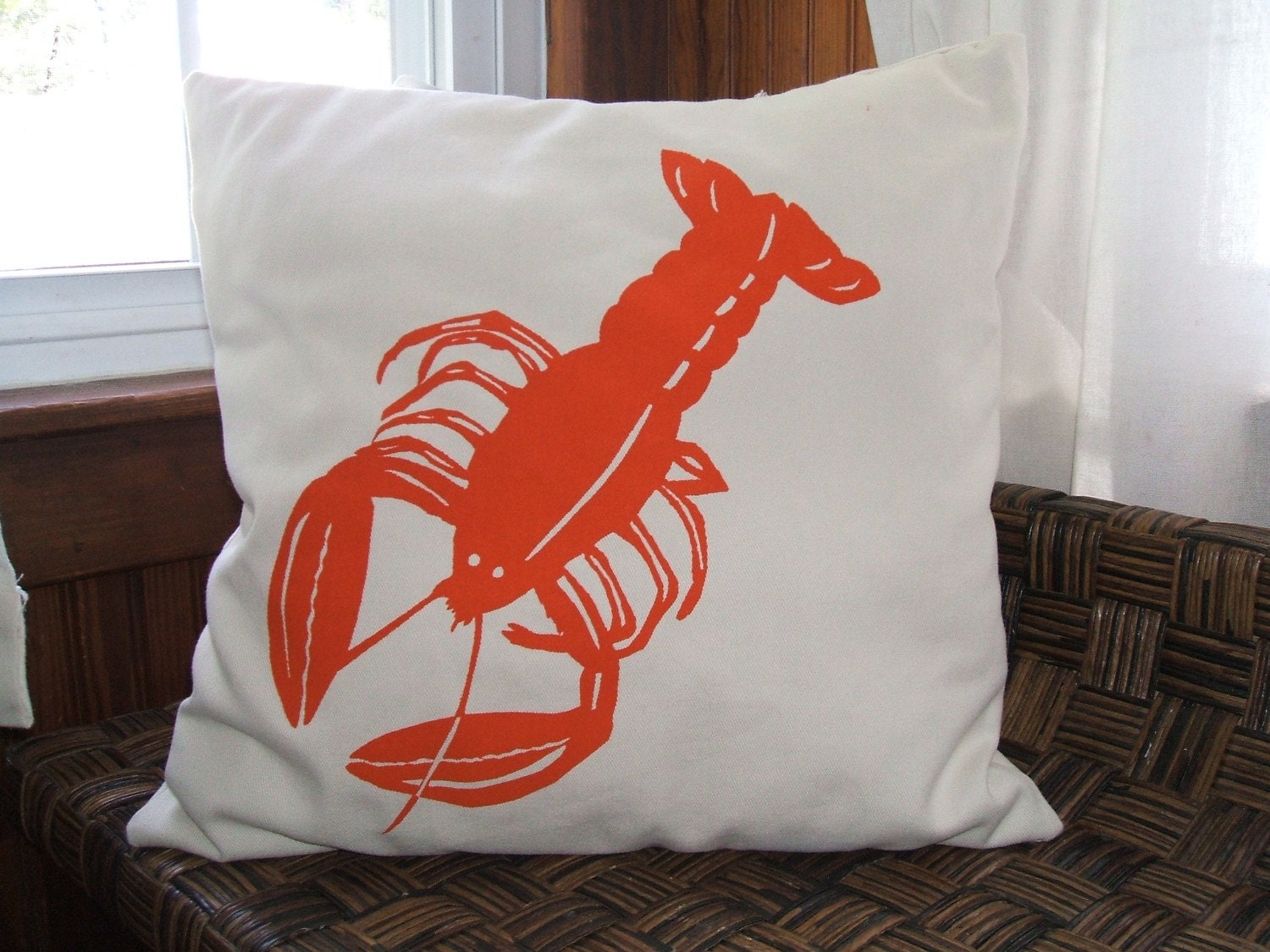 Lobster silk screened pillow QUANTITY PRICING