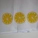 Lemon Kitchen towel hand screened