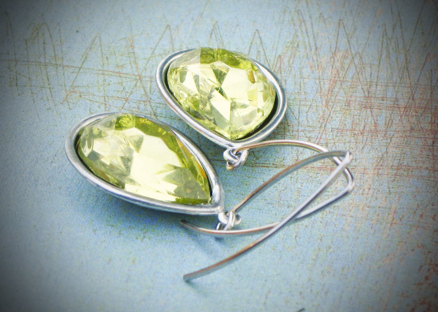 Vintage Rhinestone Earrings, Bride, Wedding, Yellow, Bamboo, Jewelry by Rewelliott on Etsy