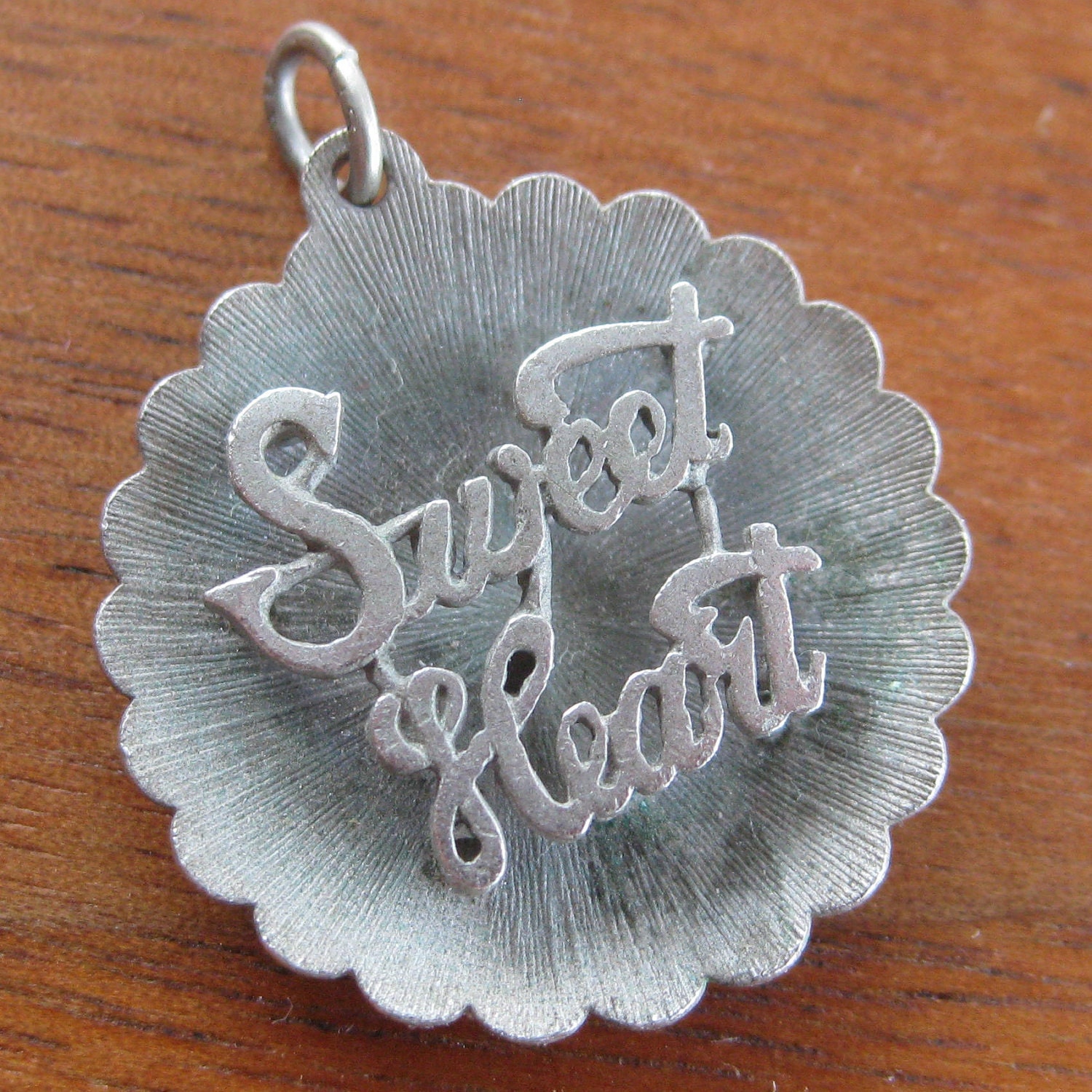 Vintage 50s Sterling Silver Beau Sweet Heart Filigree Novelty Bracelet Charm