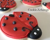 Ladybug Cookie Decorated Cookies favors baby shower birthday or just because