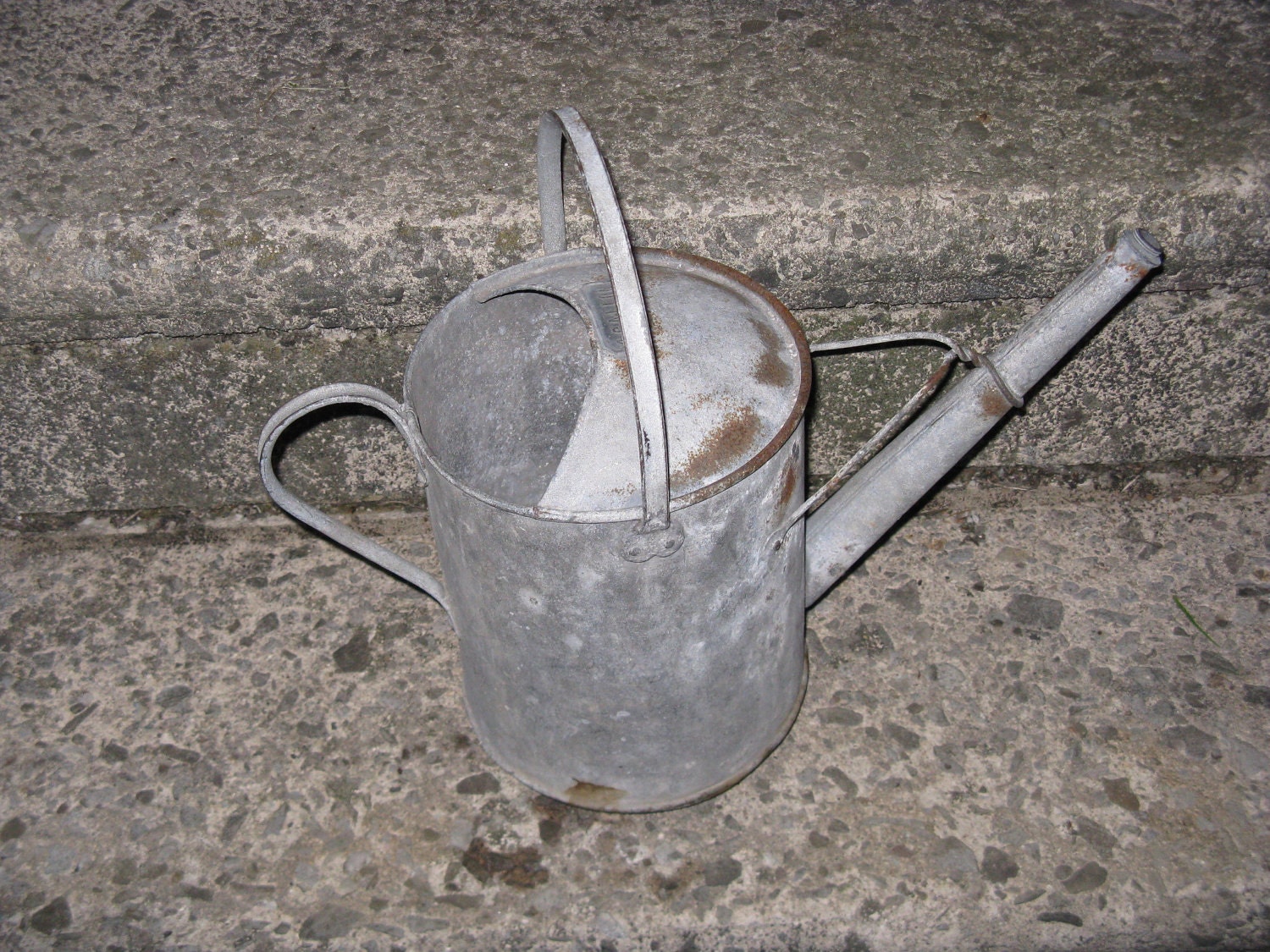 galvanized watering can with long spout 2 by rivertownvintage