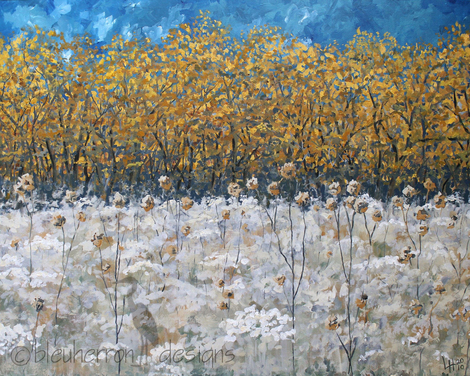 prairie painting - Dry Gold - 8x10 acrylic painting print
