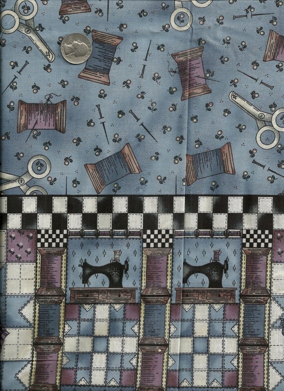 Quilters Cotton Border Print 2 3/4 Yards with 3/4 Yards Coordinated Fabric X0118 Sewing, Thread, Scissors