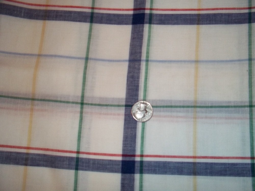 White Plaid Fabric