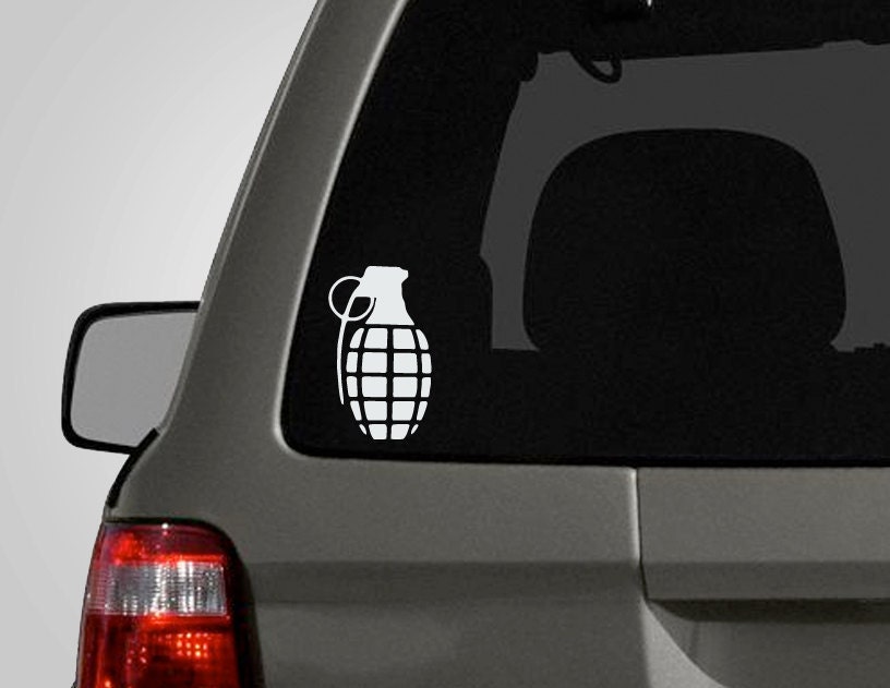 Grenade Decal - Grenade Sticker - Grenade Window Sticker - Vinyl Decal Car Decal