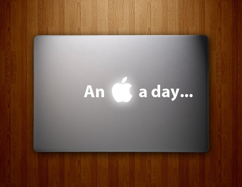 An Apple A Day... Decal - MacBook Sticker - Apple Sticker - Vinyl MacBook Decal