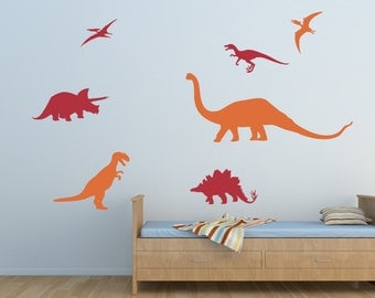 Dinosaur Decals - Dinosaurs Decal - Wall Decal - Nursery Bedroom Kids Room Playroom Wall Decal Pack
