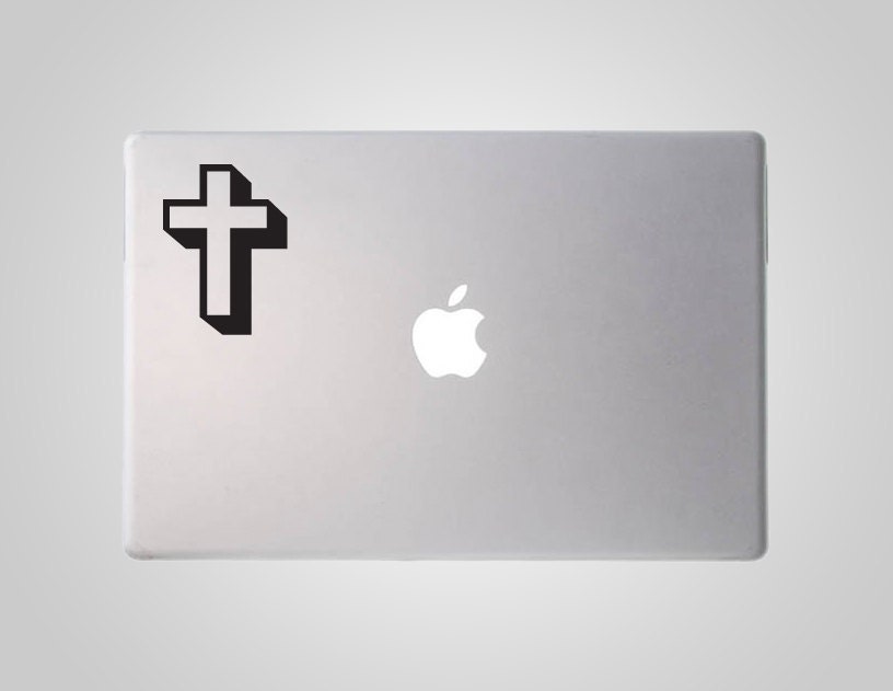 Cross Decal - Cross Sticker - Christian Decal - Christian Sticker - Vinyl MacBook Decal
