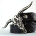 Skull and Horns Belt Buckle