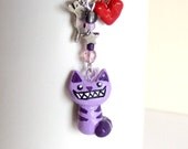 Cheshire cat key chain, inspired by Alice in wonderland