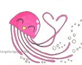 ACEO Print - Crush - Jellyfish Series