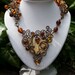 OOAK Brown and brass steampunk glass necklace