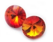 LAST PAIR Sunburst Golden Orange Swarovski Crystal Stud Earrings