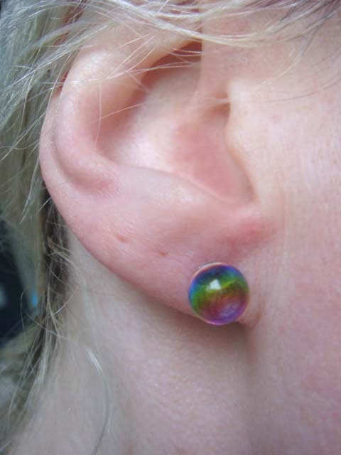 Rare Rainbow Vintage Swarovski Crystal Ball Earrings