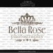 Custom Premade Logo Design - Vintage style crown illustration photography business boutique etsy shop logo by princess mi logo1161-3