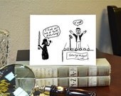 Star Wars Greeting Card Darth Vader Hand Drawn Nerdy Card